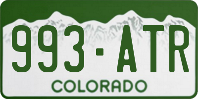 CO license plate 993ATR