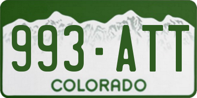 CO license plate 993ATT
