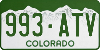 CO license plate 993ATV