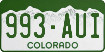 CO license plate 993AUI