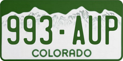CO license plate 993AUP