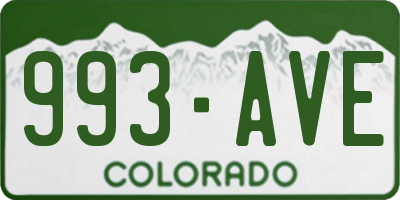 CO license plate 993AVE