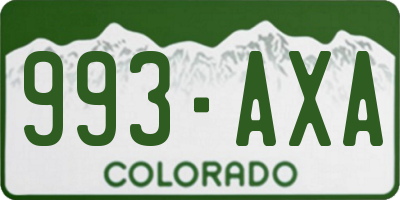 CO license plate 993AXA