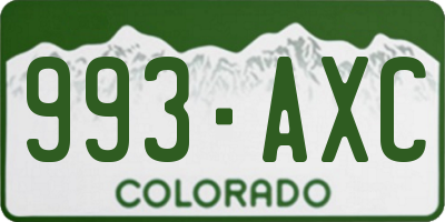 CO license plate 993AXC