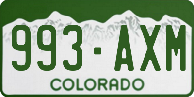CO license plate 993AXM