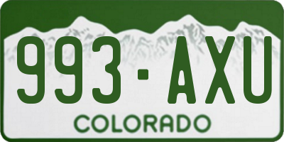 CO license plate 993AXU