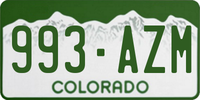 CO license plate 993AZM