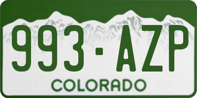 CO license plate 993AZP