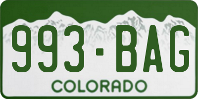 CO license plate 993BAG
