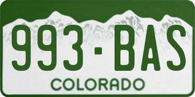 CO license plate 993BAS