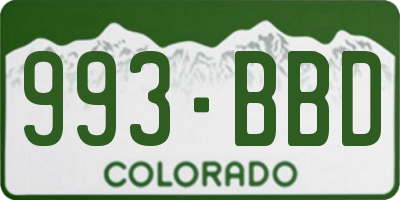 CO license plate 993BBD