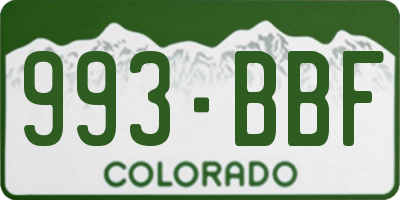 CO license plate 993BBF