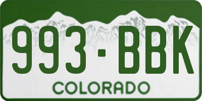 CO license plate 993BBK