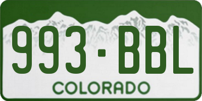 CO license plate 993BBL