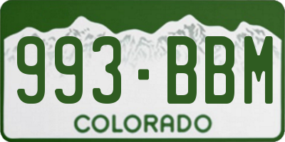 CO license plate 993BBM