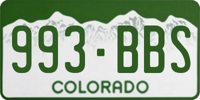 CO license plate 993BBS