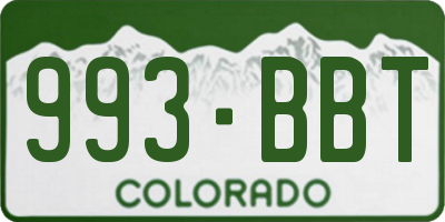CO license plate 993BBT