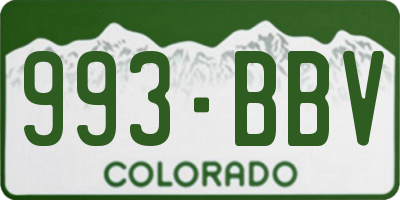 CO license plate 993BBV