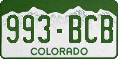 CO license plate 993BCB