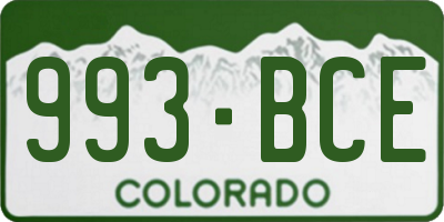 CO license plate 993BCE