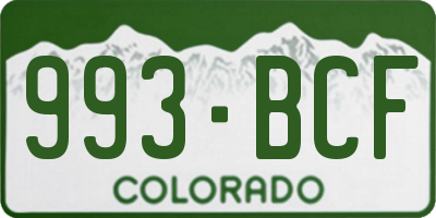 CO license plate 993BCF