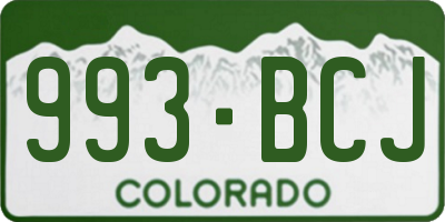 CO license plate 993BCJ