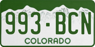 CO license plate 993BCN