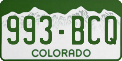 CO license plate 993BCQ