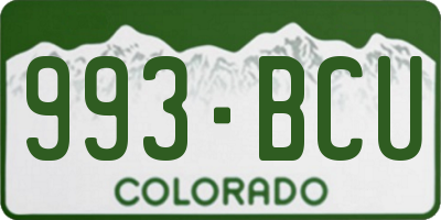 CO license plate 993BCU