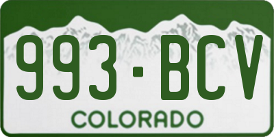 CO license plate 993BCV