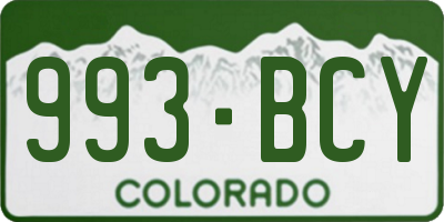 CO license plate 993BCY