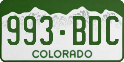 CO license plate 993BDC
