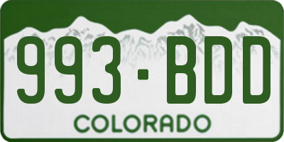 CO license plate 993BDD