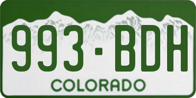 CO license plate 993BDH