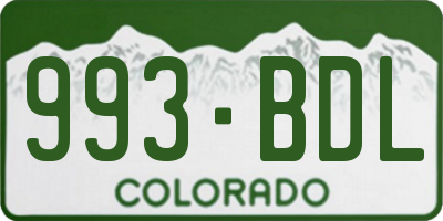 CO license plate 993BDL