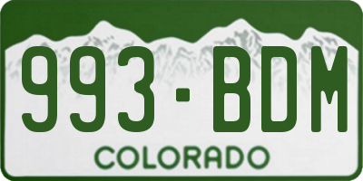 CO license plate 993BDM