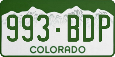 CO license plate 993BDP