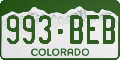 CO license plate 993BEB