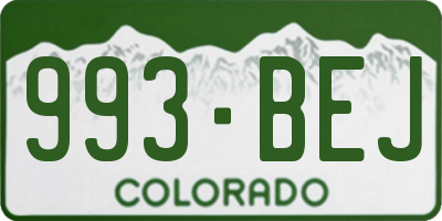 CO license plate 993BEJ