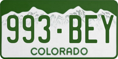 CO license plate 993BEY