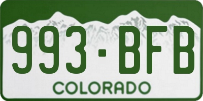 CO license plate 993BFB