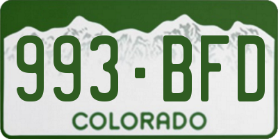 CO license plate 993BFD