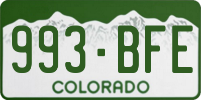 CO license plate 993BFE