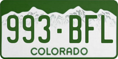 CO license plate 993BFL