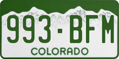 CO license plate 993BFM