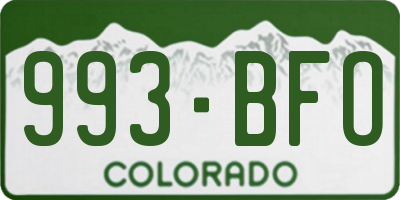 CO license plate 993BFO