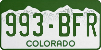 CO license plate 993BFR