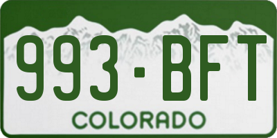CO license plate 993BFT