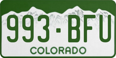 CO license plate 993BFU