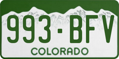 CO license plate 993BFV